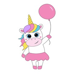 Wall Mural - cute colorful unicorn vector illustration