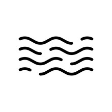 Simple Wave Icon, Sea Or Ocean, Abstract Business Logo. Black Linear Icon With Editable Stroke On White Background
