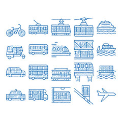 Canvas Print - Public Transport Vector icon hand drawn illustration