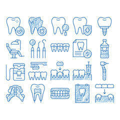 Poster - Stomatology Vector icon hand drawn illustration