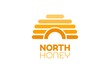 north igloo honey bee hive logo concept design illustration