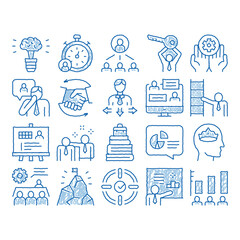 Poster - Mentor Relationship icon hand drawn illustration