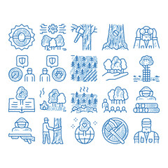 Forestry Lumberjack icon hand drawn illustration