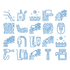 Sticker - Depilation Procedure icon hand drawn illustration