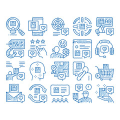 Canvas Print - Buyer Customer Journey icon hand drawn illustration