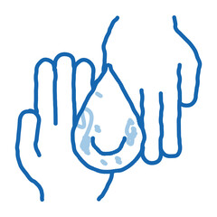 Sticker - Hands And Drop Moisturizer doodle icon hand drawn illustration