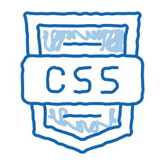 Wall Mural - Coding Language CSS System doodle icon hand drawn illustration