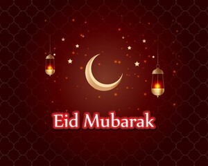 vector illustration of greeting for Eid Mubarak text means Eid Mubarak, concept for festive background