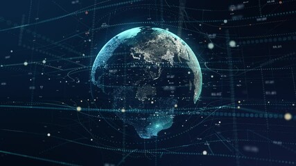 60 sec. earth hologram 3d digital interface background