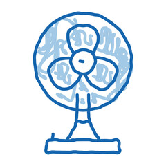 Poster - Portable Air Fan Cooling Equipment doodle icon hand drawn illustration