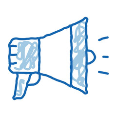 Sticker - Loudspeaker Megaphone Agile Element doodle icon hand drawn illustration