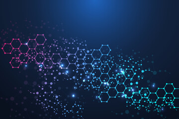 structure molecule and communication. dna, atom, neurons. scientific concept for your design. connec