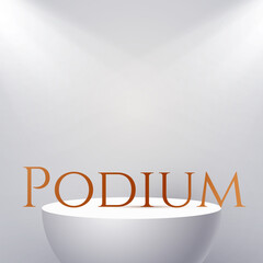 Wall Mural - 3d realistic white round podium with soft light. circle showcase. product display