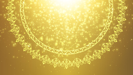 Sticker - golden abstract background with ornament