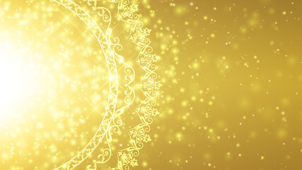 Sticker - golden abstract background with ornament