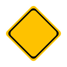 Blank Yellow Square Label Traffic Road Symbol,icon. Signage And Banner Design.