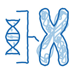 Poster - Chromosome And Molecule doodle icon hand drawn illustration