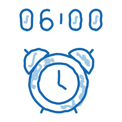 Sticker - Alarm Clock Time doodle icon hand drawn illustration