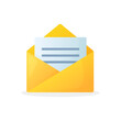 © rainbow_shark - Mail icons with simple gradient. Opened envelope with paper card. Mail notification icons isolated on white.