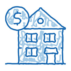 Sticker - House Mortgage doodle icon hand drawn illustration