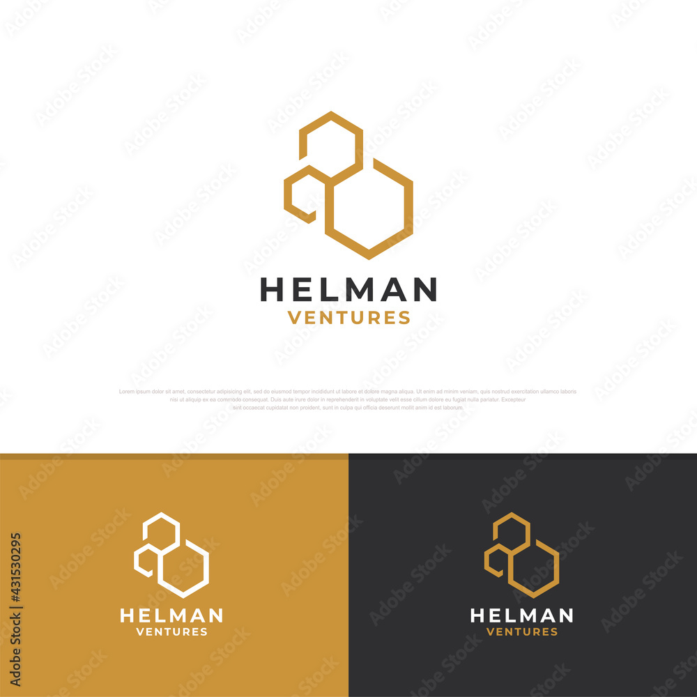 Line art hive logo design Stock Vector | Adobe Stock