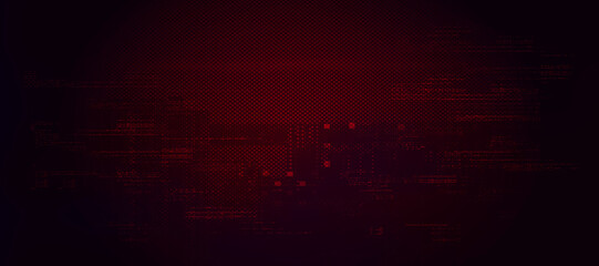 Abstract Technology Binary Code Dark Red Background