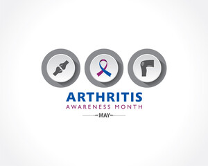 Wall Mural - Vector Illustration of Arthritis Awareness Month observed each year in May.