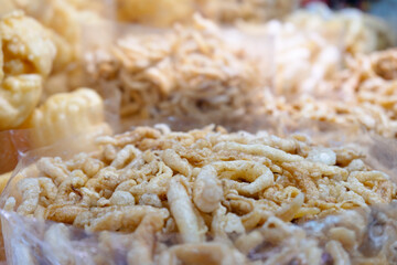 background of fish maw ready for cook,Fried fish maw or dried fish maw was sale in China town.