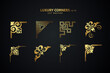 © Anwaris - Vintage art deco luxury corner set. Vector golden geometric template for borders and frames