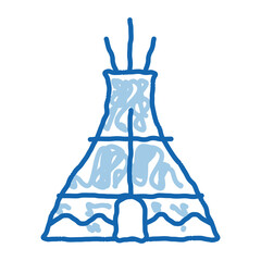 Sticker - Wigwam doodle icon hand drawn illustration