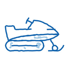 Sticker - Snowmobile doodle icon hand drawn illustration