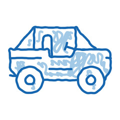 Sticker - Car doodle icon hand drawn illustration