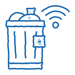 Sticker - Trash Bin doodle icon hand drawn illustration