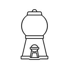Wall Mural - empty gumball machine outline icon. clipart image isolated on white background