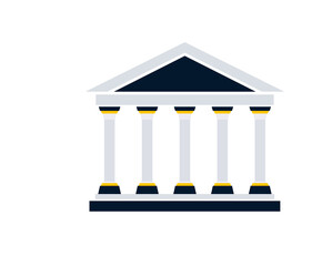 Five pillars with roof template diagram. Clipart image