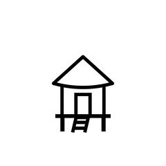 Canvas Print - nipa hut simple line icon. clipart image isolated on white background