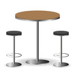 Bar table with chairs. Table with two chairs isolated on a white background. Vector, cartoon illustration. Vector.