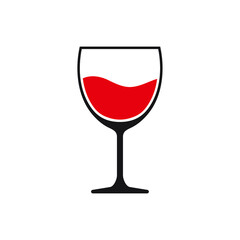 Wall Mural - Red wine glass icon