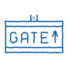Wall Mural - Gate Arrow Direction Tablet doodle icon hand drawn illustration