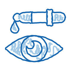 Poster - Eye Medicine Dropper Pipette doodle icon hand drawn illustration