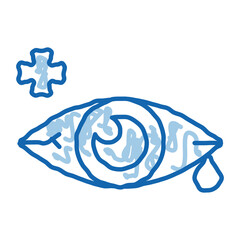 Sticker - Sore Sick Tear Eye Organ doodle icon hand drawn illustration