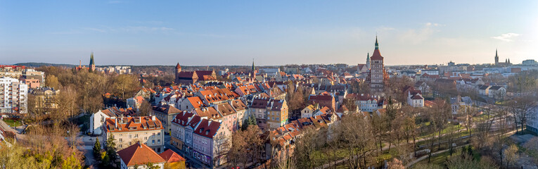 Wall Mural - Panorama of Olsztyn - the old town - Cathedral, castle, garrison church, town hall, evangelical church