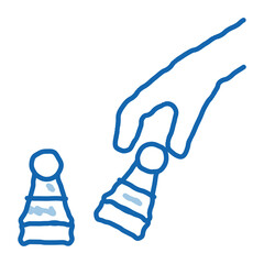 Sticker - Chess Game Battle doodle icon hand drawn illustration