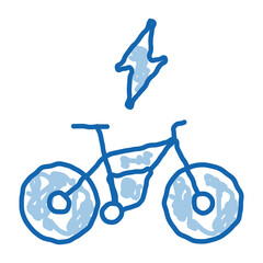 Wall Mural - Speed Bike doodle icon hand drawn illustration