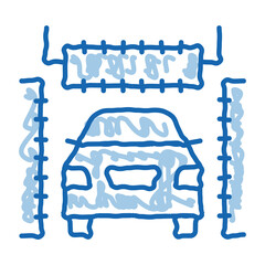 Poster - automatic car wash doodle icon hand drawn illustration