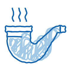 Sticker - smoking pipe doodle icon hand drawn illustration