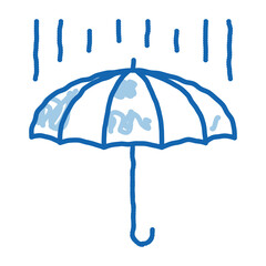 Wall Mural - rain umbrella doodle icon hand drawn illustration