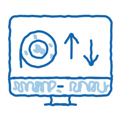 Sticker - online discs viewing doodle icon hand drawn illustration