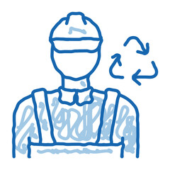 Poster - environmental worker doodle icon hand drawn illustration