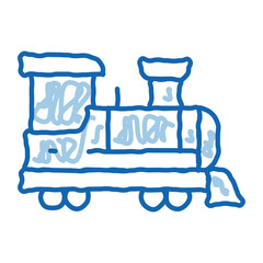 Poster - children train doodle icon hand drawn illustration